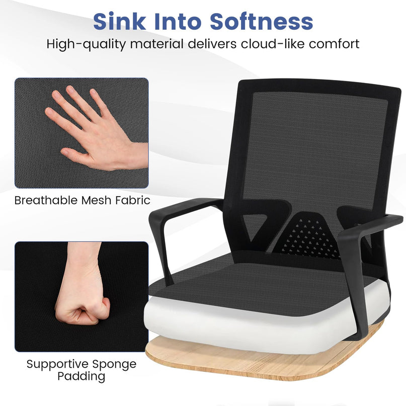 GIANTEX Ergonomic Office Chair | Mid-Back Swivel Desk Chair w/Lumbar Support