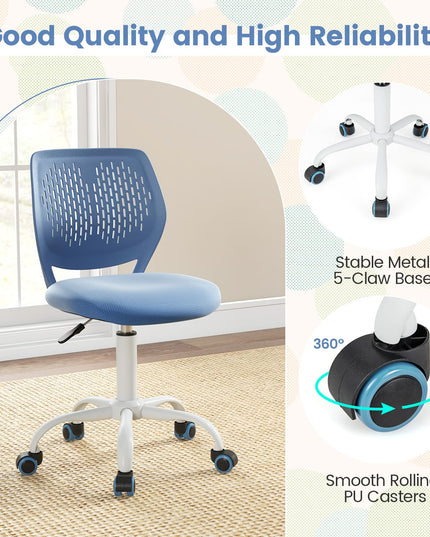 Giantex Kids Desk Chair, Children Armless Study Chair with Adjustable Height, for Girls Boys Teens
