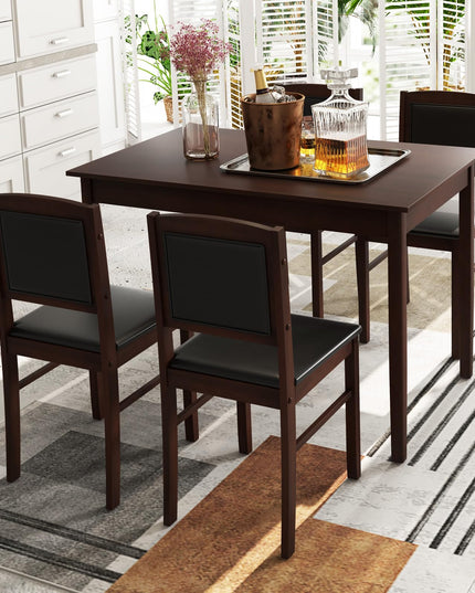 Giantex 5-Piece Dining Table Set for 4 - Breakfast Nook Table Set with Kitchen Table