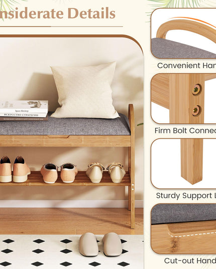 Banc porte-chaussures Giantex avec coussin rembourré pour le salon