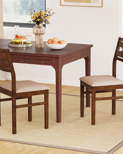 Giantex Wooden Dining Chairs Set of 2/4 Fabric Upholstered Kitchen Armless Chair