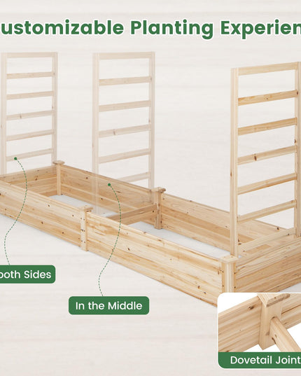 Giantex Raised Garden Bed with Trellis, 93" L x 25" W x 40" H