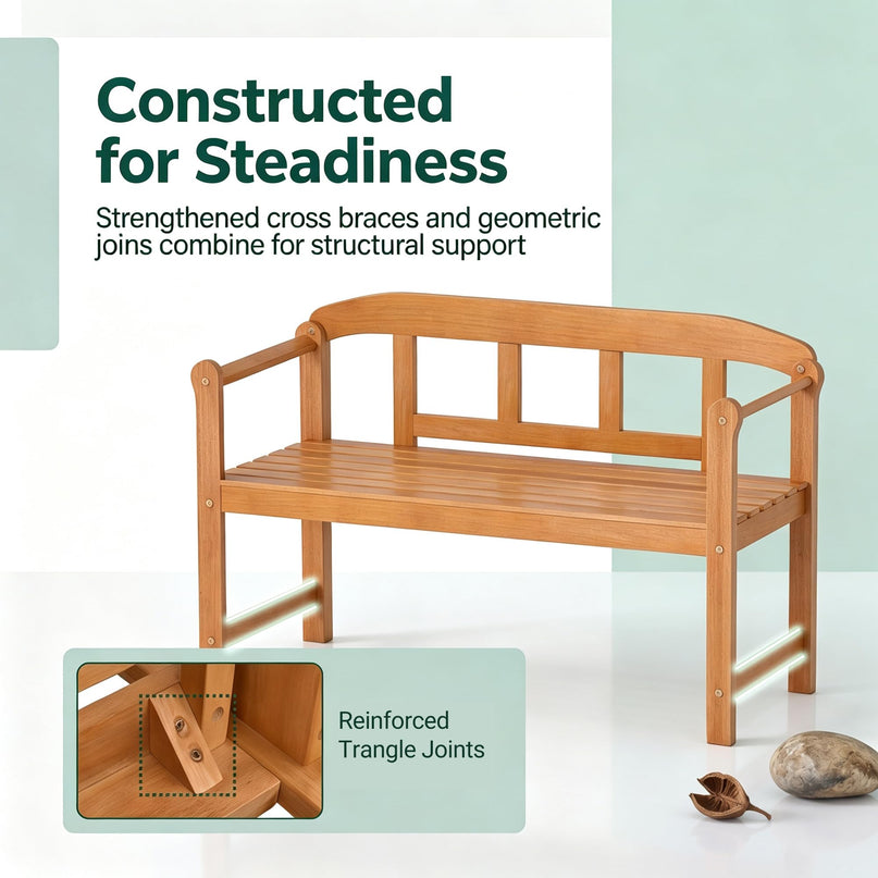 Giantex Outdoor Bench for Patio 2-Person Wood Garden Bench
