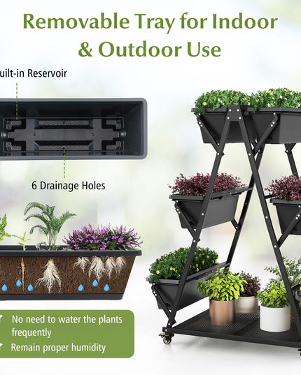 Giantex 6-Tier Rolling Raised Garden Bed