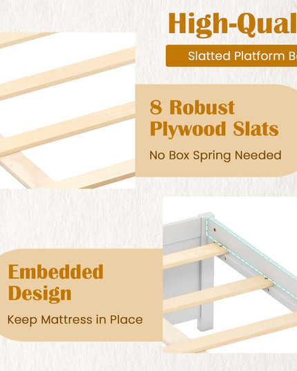Giantex Queen Size Bed Frame with 2 Storage Drawers