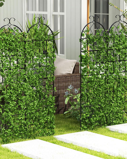 Giantex Treillis de jardin pour plantes grimpantes, 1,80 m, en acier galvanisé