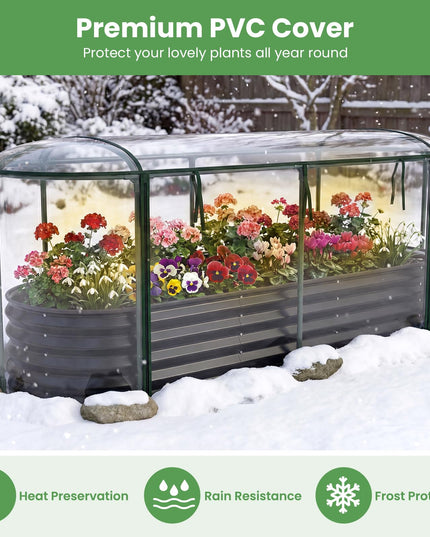 Giantex 6x2x1 FT Raised Garden Bed w/Greenhouse Cover