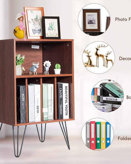 Giantex End Table Record Player Stand, Turntable Stand Record Storage Cabinet
