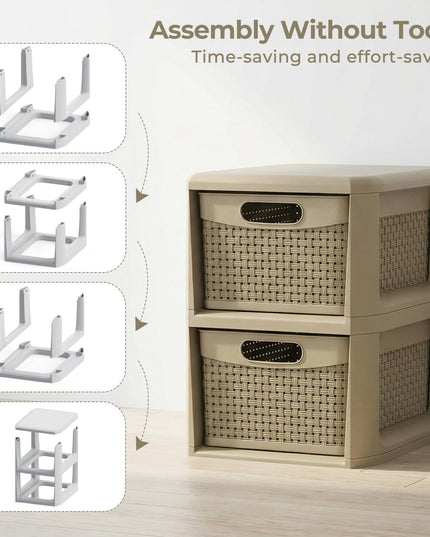 Giantex 2-Drawer Plastic Wicker Storage Organizer (1/2)