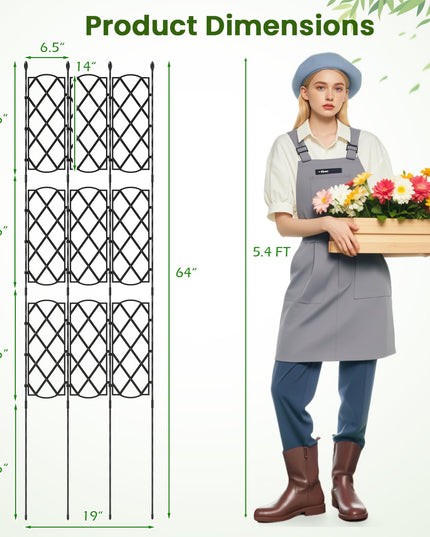 Giantex Garden Trellis, Outdoor Plant Support Frame w/Adjustable Shapes, Ground Stakes, Rustproof PE Coating Pipes