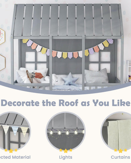 Giantex Twin House Bed with Trundle