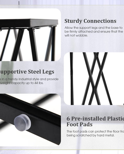 Giantex End Table w/Glass Top, Metal Frame, Small Coffee Accent Table for Small Space( 16" x 13.5" x 24")
