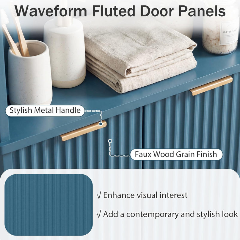 Giantex 68" Tall 6-TierCorner Cabinet with Fluted Doors