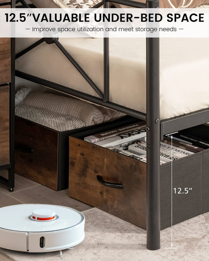 Giantex Metal Daybed Frame Twin Size, for Living Room Bedroom Guest Room, Easy Assembly, Black & White