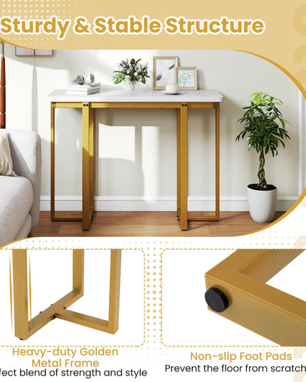 Giantex 42" Console Table Modern Faux Marble Entryway Table