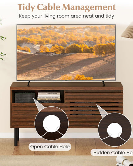 Meuble TV Giantex moderne de style Mid-Century pour téléviseur 40 pouces pour chambre à coucher