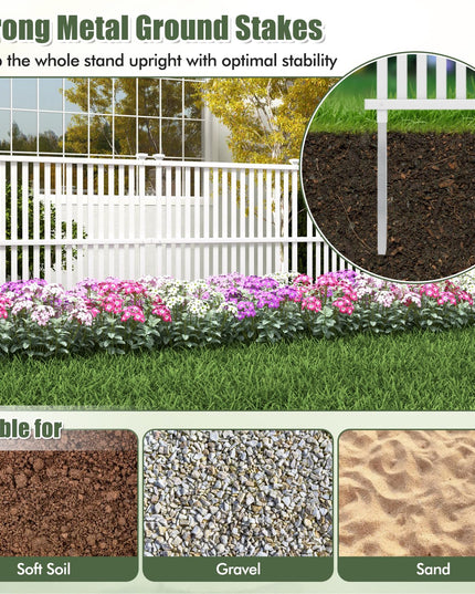Giantex Air Conditioner Fence 2/4 Panels - 45''W x 45''H Outdoor Fence Privacy Screen with Metal Stakes