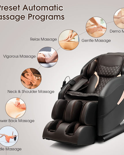 Giantex Massage Chair Full Body - Zero Gravity SL-Track Electric Massage Recliner with Voice Control, Blue-Tooth Speaker