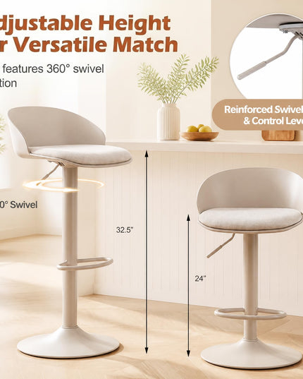 GIANTEX Swivel Bar Stools Set of 2/4 for Dining Room Island