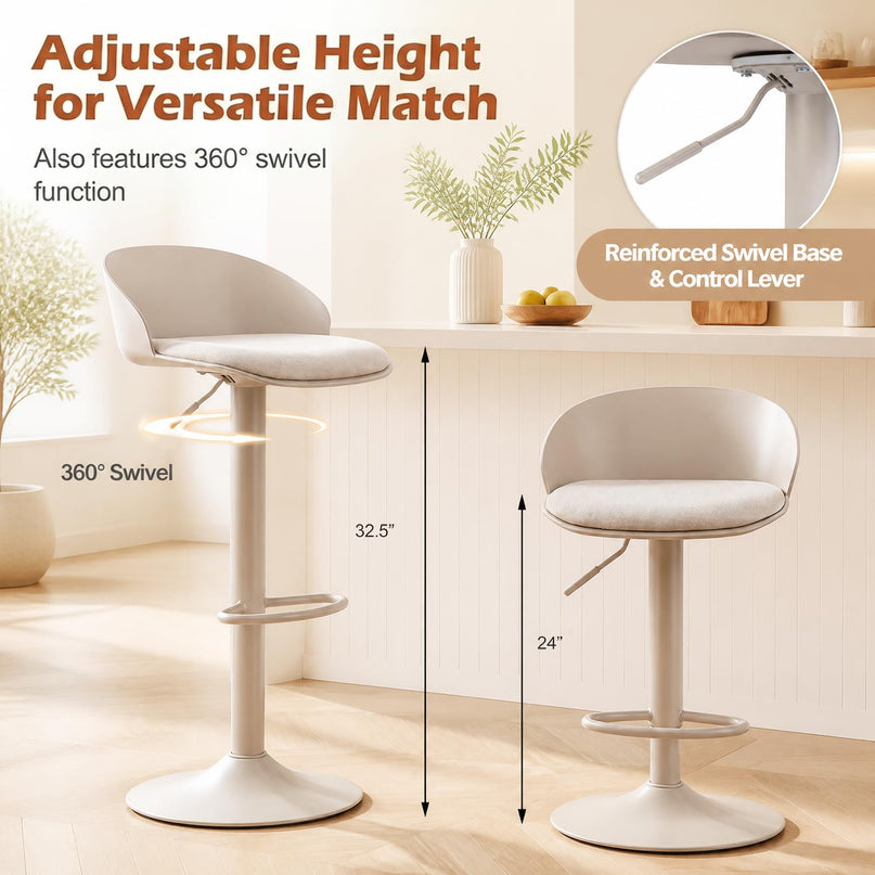 GIANTEX Swivel Bar Stools Set of 2/4 for Dining Room Island