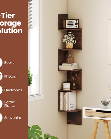 Giantex Corner Shelf Wall Mounted for Living Room