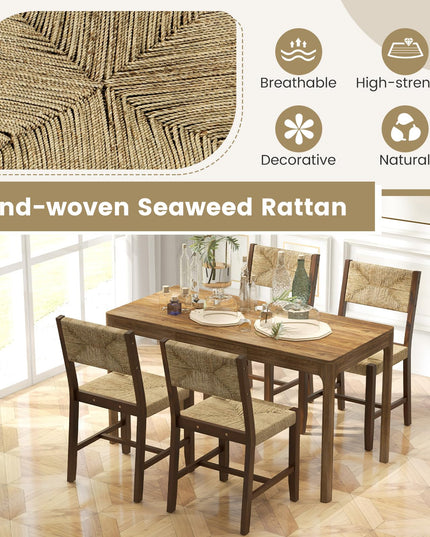 Giantex Rattan Dining Chair, Farmhouse Cane Side Chairs