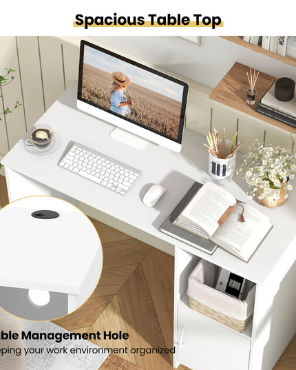 Giantex White Computer Desk with Drawers