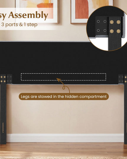 Giantex Linen Upholstered Headboard Queen/Full Size Vertical Quilted Fabric Head Board