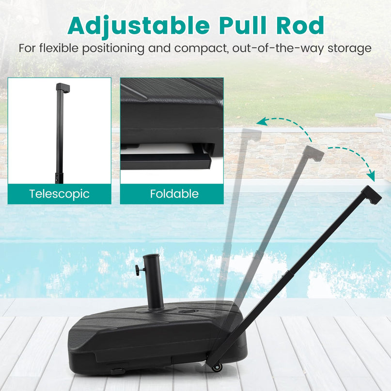 Giantex Rolling Patio Umbrella Base with Wheels and Pull Rod