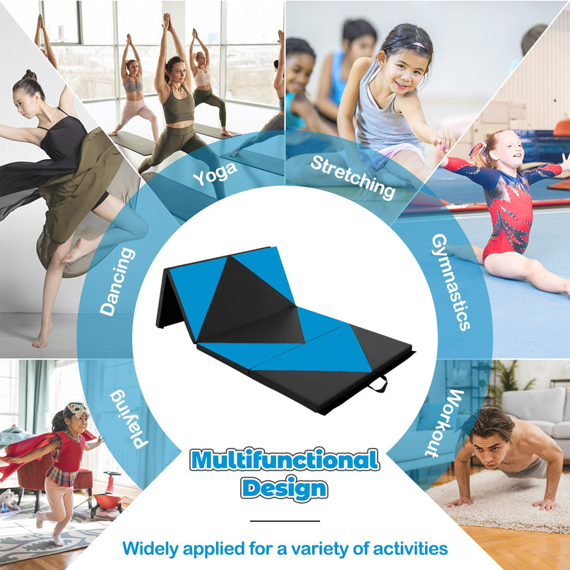 Giantex 4'x8'x2 Gymnastics Mat, Folding Anti-Tear Gymnastics Panel Mats