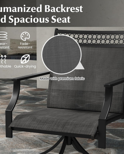 Giantex Swivel Outdoor Chairs,  Patio Dining Chairs, Round Steel Base