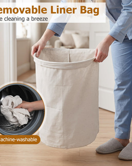 Giantex Bamboo Laundry Hamper with Zippered Lid
