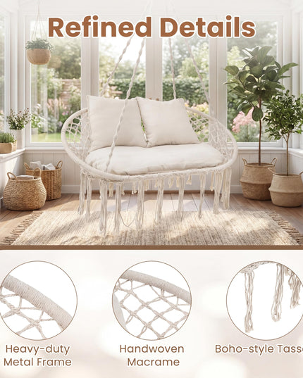 Giantex Double Hammock Chair with Cushions