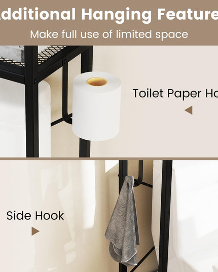 Meuble de rangement autoportant Giantex sur toilettes avec porte-rouleau de papier toilette et crochet