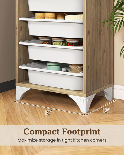 Giantex Sideboard Buffet Cabinet with 8 Plastic Storage Drawer