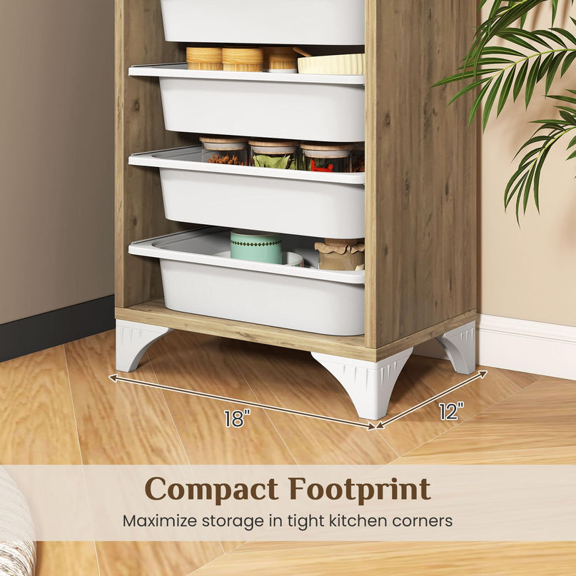 Giantex Sideboard Buffet Cabinet with 8 Plastic Storage Drawer