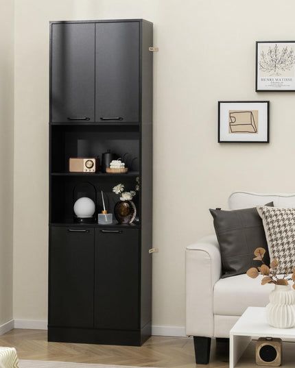 Giantex Kitchen Pantry Cabinet, 75” Tall Freestanding Cupboard with Doors & Shelves