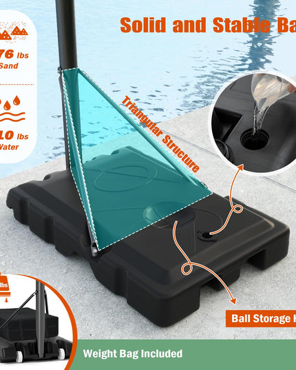 Giantex Portable Basketball Hoop Outdoor - 7.4-10 FT Height Adjustable Basketball Goal System