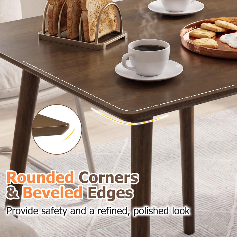 GIANTEX 27.6" Small Dining Table for 2-4 w/Solid Rubber Wood Legs