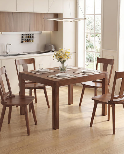 GIANTEX Solid Wood Dining Chairs Set of 2/4 w/Hollowed Backrest