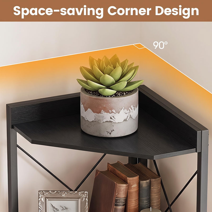 GIANTEX 6-Tier Corner Shelf 71" Tall Freestanding Bookshelf with Cabinet