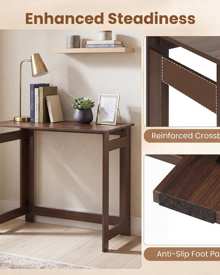 Giantex 32" Narrow Folding Console Table with Foldable Legs