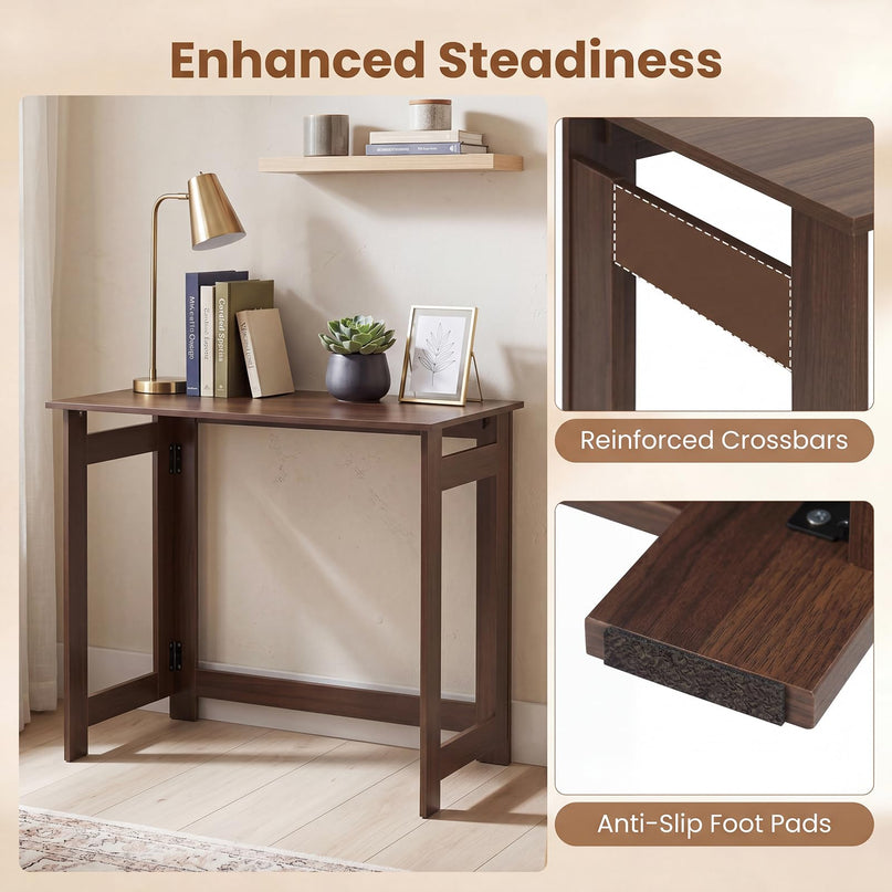 Giantex 32" Narrow Folding Console Table with Foldable Legs