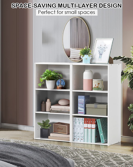 3 Shelf Bookcase Book Shelves Open Storage Cabinet