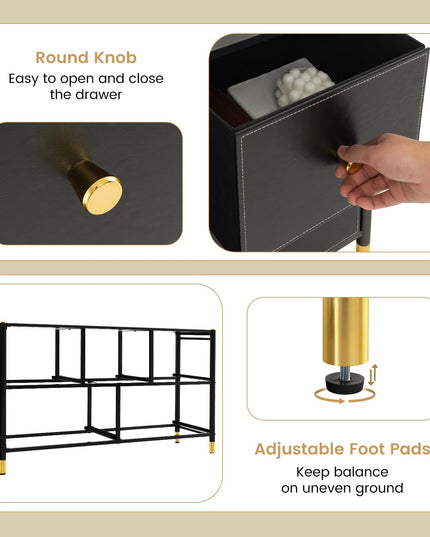 Giantex Dresser for Bedroom with 5 Storage Drawers - Fabric Dresser Tower with Metal Frame, Fabric Bins
