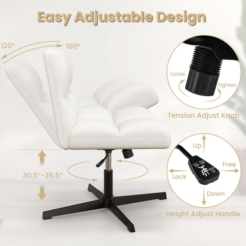 Cross Legged Office Chair - Giantex