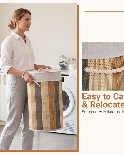 Giantex 13.2 Gal Large Capacity Clothes Hamper w/Removable & Machine-Washable Liner & 3 Handles