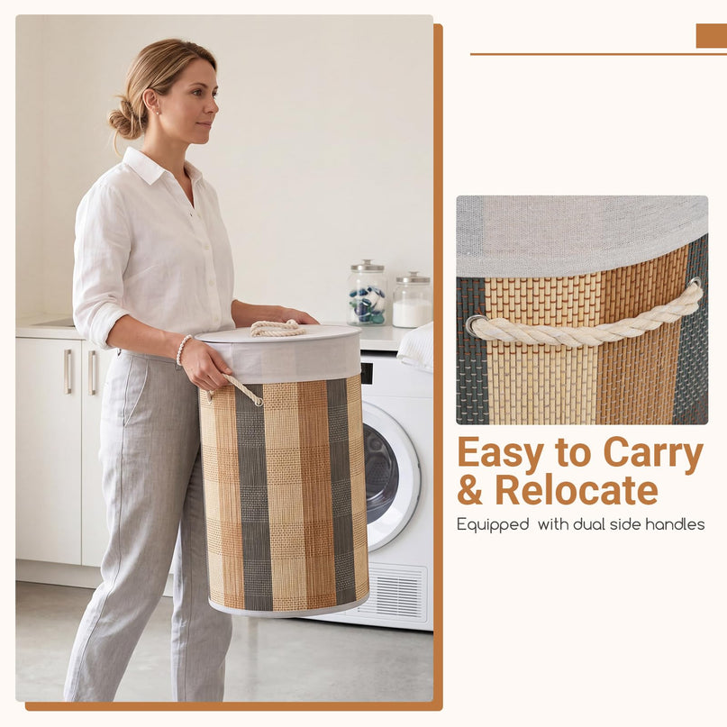Giantex 13.2 Gal Large Capacity Clothes Hamper w/Removable & Machine-Washable Liner & 3 Handles