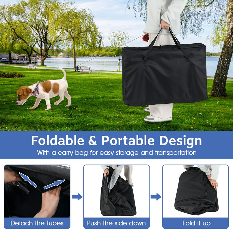Giantex Portable Dog Crate for Travel Expandable Soft-Sided Pet Carrier with Mesh Windows