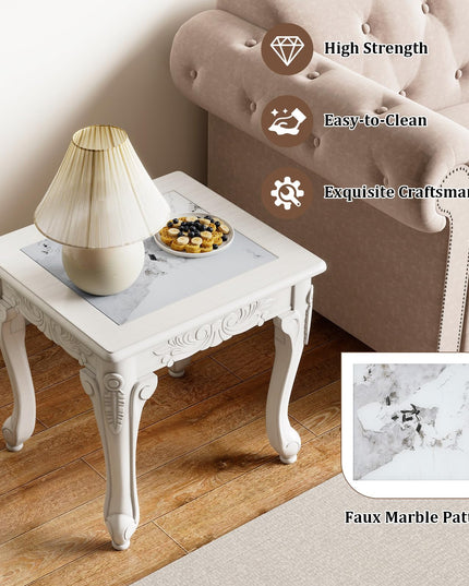 GIANTEX Vintage Glass Sofa Side Table for Living Room (1/2)